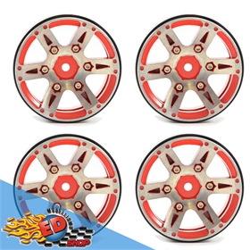 FASTRAX Cerchi 1.9 x SCALER in Alluminio CNC 6 Raggi HeavyWeight SPLIT BEADLOCK (4) ROSSO FASTRAX Cerchi 1.9 x SCALER in Alluminio CNC 6 Raggi HeavyWeight SPLIT BEADLOCK (4) ROSSO - FAST0146RD