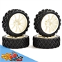 FASTRAX Gomme Strada/Rally 1/10 montate su cerchio Bianco 10 raggi (4) - FAST0073W