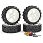 FASTRAX Gomme Strada/Rally 1/10 montate su cerchio Bianco 5 Raggi doppi (4) - FAST0074W