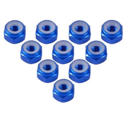 Yeah Racing Dado Frenato in alluminio 4mm (10) 7.0 BLU - LN-M4-BU