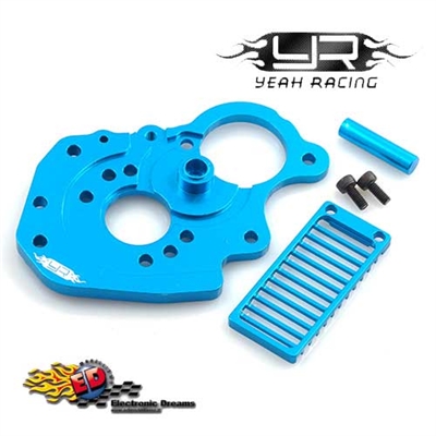 Yeah Racing supporto motore in alluminio con raffreddamento in alluminio BLU x Tamiya M06 - M06-013BU