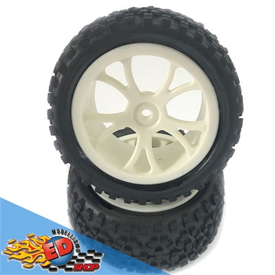 FASTRAX gomme posteriori CUBOID BUGGY 1/10 cerchio Bianco (2) - FAST0037W