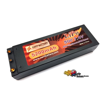 VANT Batteria LiPo 7,4v 5200mha 50C HARD CASE - VT-5200/50/2S