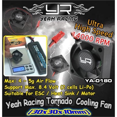 Yeah Racing Ventola Tornado High-Speed 30x30 5V./0.28A BLU - YA-0180BU