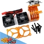 Yeah Racing dissipatore in alluminio ORANGE 2 ventole Tornado High Speed per motori 540/550 - YA-0643OR