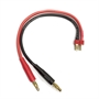 EV-Cavetto rosso/nero 2pin banana maschio - Deans maschio - con cavo in silicone awg14 23cm - EV-011