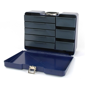 Polybutler Cassetta Valigetta porta attrezzi in ABS Blu a 8 cassetti 48x36x18 R14020B-1