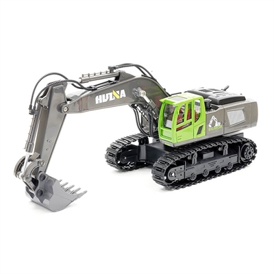 HUINA TOYS Escavatore Telecomandato Verde con benna in metallo 11CH RTR con  suoni 1/18 - [CH1558G]