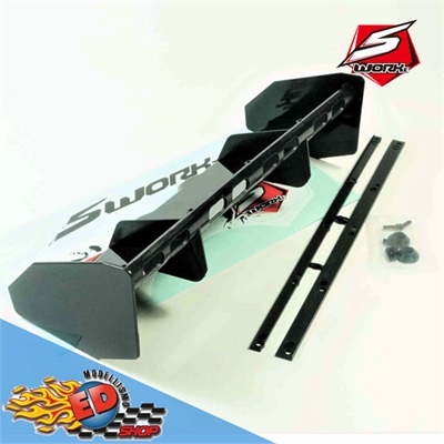 SWORKz 1/8 Off Road Pro-Speed 2.0 Race Wing (BK)(Pre-Holes) - SW228013BK