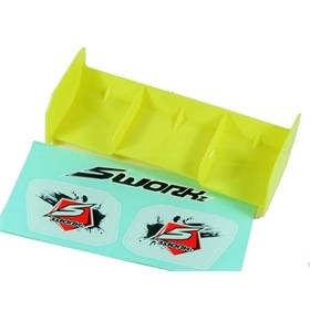 SWORKz 1/8 Off Road Pro Race Wing (FY)(W/o Holes) GIALLO FLUO SW228022AFY