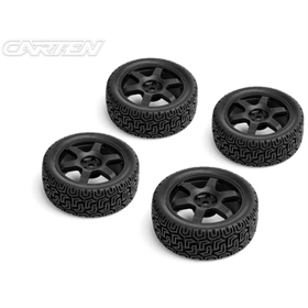 CARTEN Gomme incollate su cerchio 6 Raggi Nero da Rally TC ET 0mm (4) NHA485