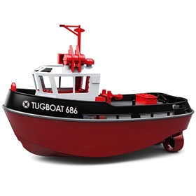 Heng Long Rimorchiatore 1/72 RTR Tug Boat 686 2.4ghz lunghezza 23cm. finitura Nero HL3800-B