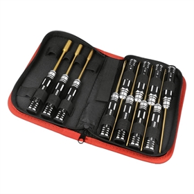 RockAmp Set Attrezzi Cacciaviti in acciaio HSS Titan Plated 11pz. con borsa RA50330