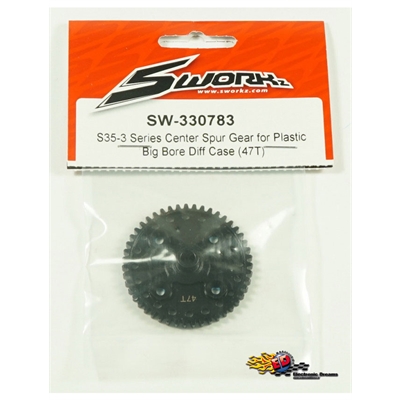 S-Workz S35-3 Corona centrale in acciaio 47T per differenziale big bore in plastica - SW330783