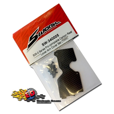 S-Workz S35-3 Inserti in Carbonio 1mm x braccetti posteriori inferiori S35-3 (2) - SW340005