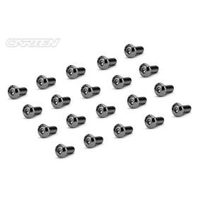 CARTEN Set di viti 12.9- BH M3x8 (rivestimento in nichel nero) (20) Testa arrotondata BBH0308