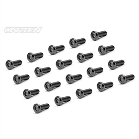 CARTEN Set di viti 12.9- BH M3x10 (rivestimento in nichel nero) (20) Testa arrotondata BBH0310