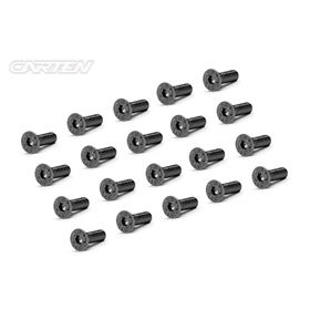 CARTEN Set di viti 12.9- FH M3x10 (rivestimento in nichel nero) (20) Testa piatta svasata BFH0310
