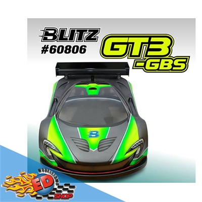 Blitz 1/8 GT carrozzeria GT3 GBS per modelli 1/8 Rally 1.0mm con alettone - TIT6080610