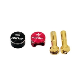 FURITEK Connettori Plug 4mm con cappuccio in alluminio Rosso-Nero per estrazione facilitata (2) FUR2678