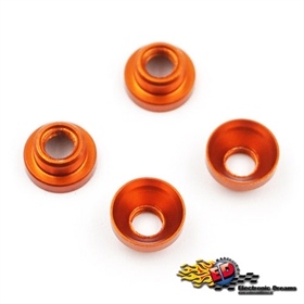 Yeah Racing Rondelle svasate speciali per montaggio Servocomando M3 in alluminio ORANGE (4) Yeah Racing Rondelle svasate speciali per montaggio Servocomando M3 in alluminio ORANGE (4) - YA-0577OR