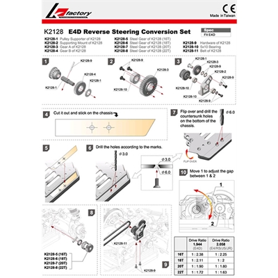 KF E4D counter sterring conversion set2 - K2128