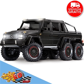 TRAXXAS TRX-6 Mercedes-Benz G 63 AMG 6x6 Trail Crawler con Kit Luci-Nero TRAXXAS TRX-6 Mercedes-Benz G 63 AMG 6x6 Trail Crawler con Kit Luci-Nero - TXX88096-4-BLK