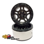 Yeah Racing Cerchi 1.9 x SCALER in Alluminio CNC 5 Raggi GUN METAL/BLACK BEADLOCK (2) - WL-0113GM/BK