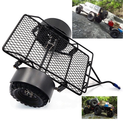 Yeah Racing carrello a 2 ruote NERO in acciaio con balestre per trasporto carichi Jeep Crawler - YA-0405