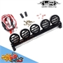 Yeah Racing kit barra + 5 fari a led tutto in metallo NERO per tetto Scaler completa di led e cablag - YA-0370BK