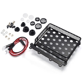 Yeah Racing Porta pacchi in metallo Tipo B con barra 4 fari a led -11 cm x 10 cm x 3,5 cm NERO Yeah Racing Porta pacchi in metallo Tipo B con barra 4 fari a led -11 cm x 10 cm x 3,5 cm NERO - YA-0402