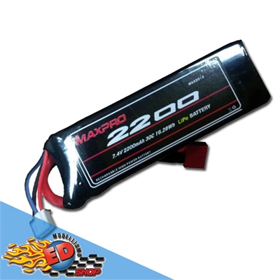 MAXPRO Batteria LiPo 7,4v 2250mha 30C cavetto Deans SOFT CASE - MAX2013