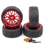 Yeah Racing Spec T LS gomme in lattice Touring scolpite offset +3 con cerchio Cromato Rosso - WL-0108