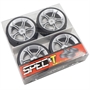 Yeah Racing Spec T MS gomme in lattice Touring scolpite offset +3 con cerchio a 5 raggi Silver - WL-0104