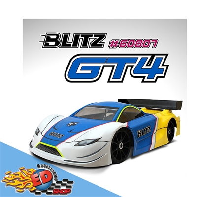 Blitz 1/8 GT carrozzeria GT4 per modelli 1/8 Rally 1.0mm con alettone - TIT6080710