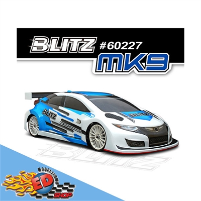 Blitz MK9 1/10 190mm FWD Touring Car Bodyshell 0,7mm incl. Wing - TIT60227-07