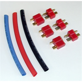 Hobbywing T-Plug Hi-Volt M/F tipo Deans (3 coppie + termostringente) 86070040 Hobbywing T-Plug Hi-Volt M/F tipo Deans (3 coppie + termostringente) 86070040 - HW-TPLUG