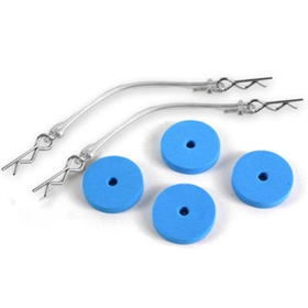 Yeah Racing spugnette protezione carrozzeria BLU con clips collegate con filo da 75mm Yeah Racing spugnette protezione carrozzeria BLU con clips collegate con filo da 75mm - YA-0239BU
