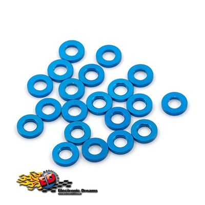 Yeah Racing Spessori in M3 in alluminio 0.25mm BLU (20) - YA-0391LB