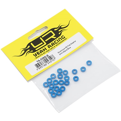 Yeah Racing Spessori in M3 in alluminio 2 mm BLU (20) - YA-0395LB