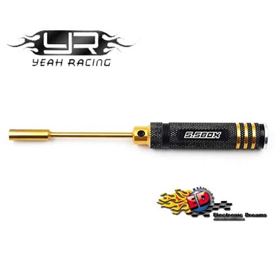 Yeah Racing cacciavite a tubo per dadi 5.5mm con Impugnatura in Alluminio NERA/ORO - YT-0191