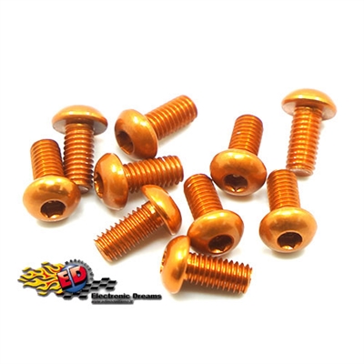 Yeah Racing viti in Alluminio 7075 testa bombata 3x10mm ORANGE (10) - AHP-310OR