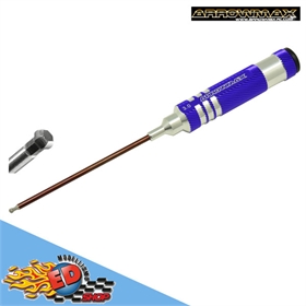 ARROWMAX cacciavite esagonale 3.0mm sferico con Impugnatura in Alluminio VIOLA stelo da 120mm ARROWMAX cacciavite esagonale 3.0mm sferico con Impugnatura in Alluminio VIOLA stelo da 120mm - AM-120130